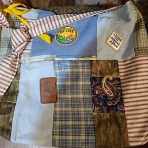 Upcycled Denim Blue Jean Cross-Body Tote Handmade Hippie Cottagecore New Patches